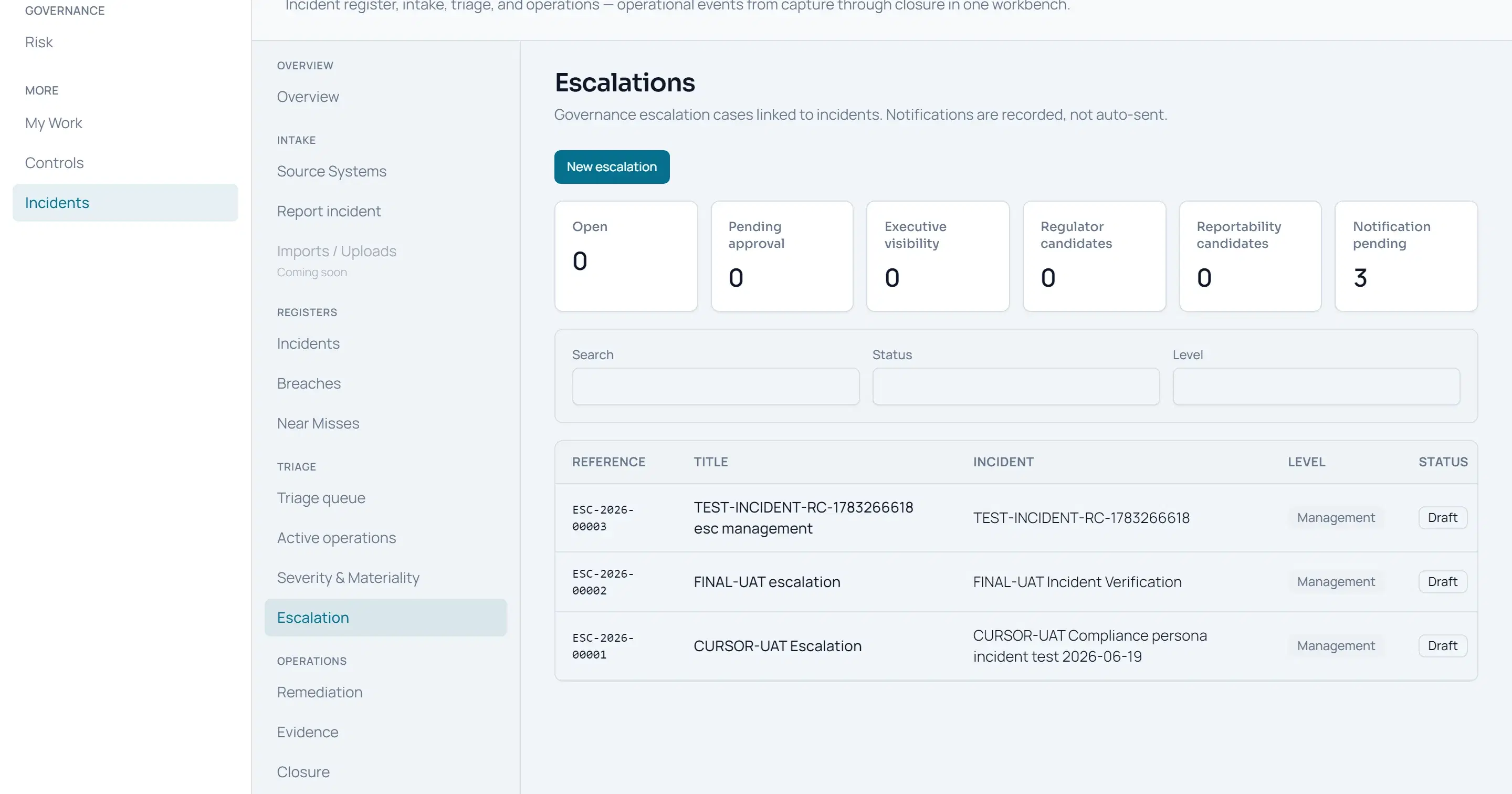 Escalation lifecycle